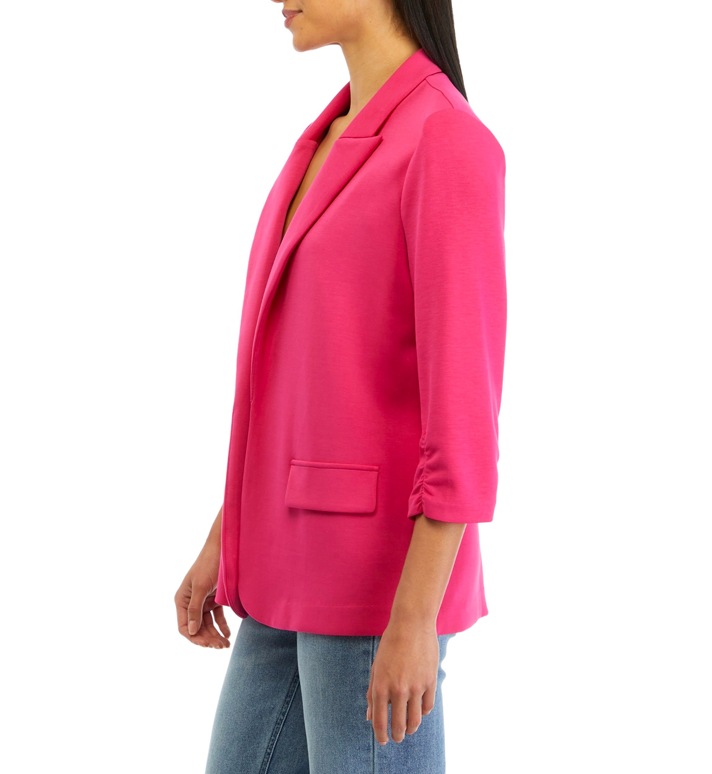 Womens 3/4 Sleeve Notch Lapel Jacket 