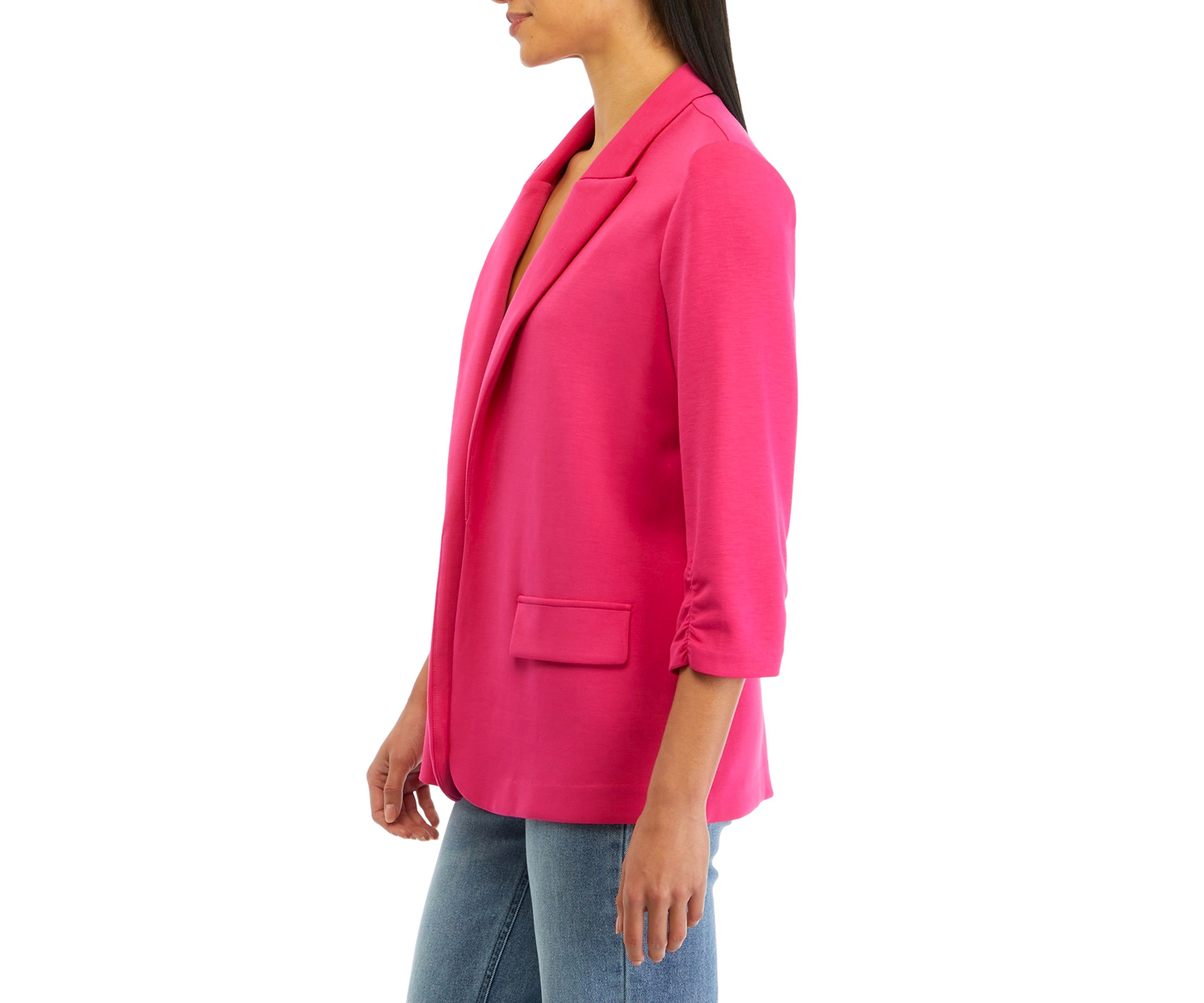 Womens 3/4 Sleeve Notch Lapel Jacket 