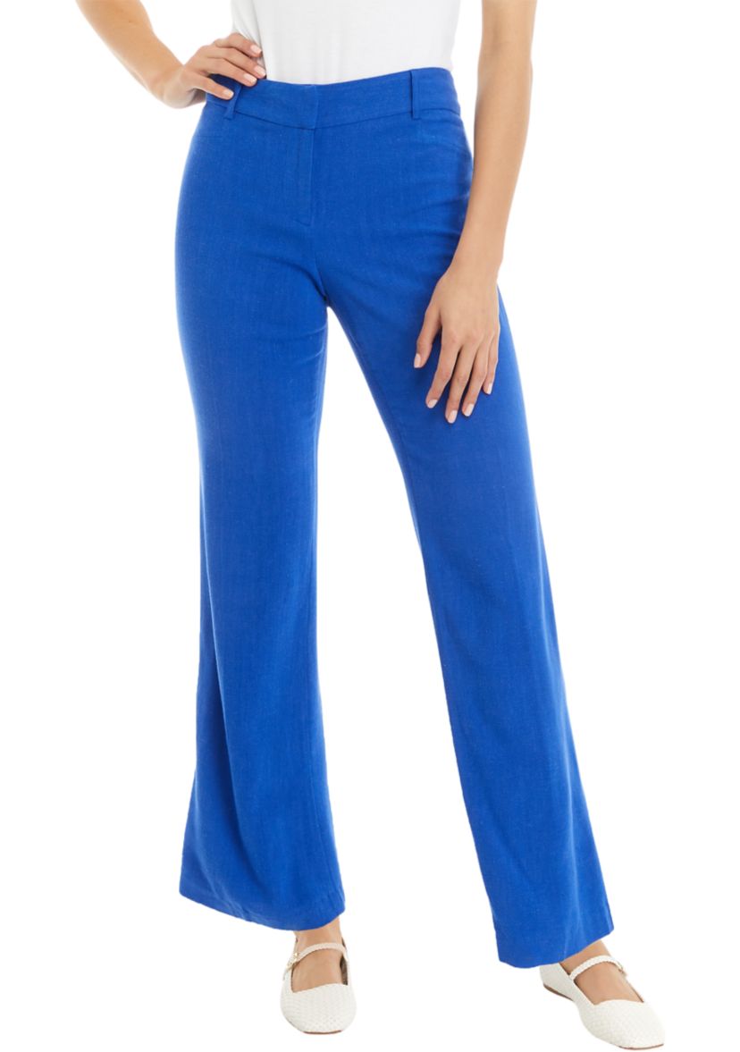 Juniors Solid Linen Bootcut Pants