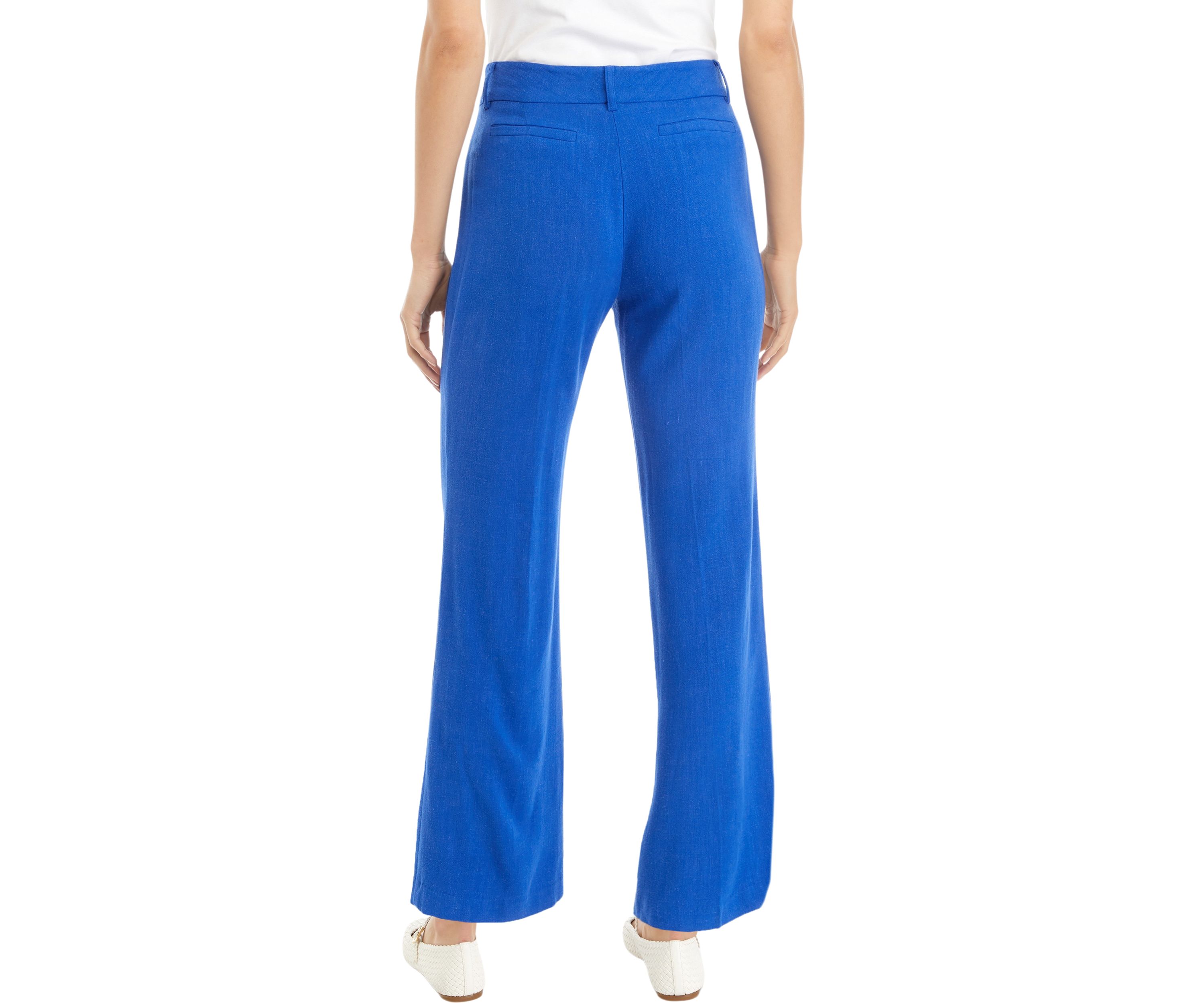 Juniors Solid Linen Bootcut Pants