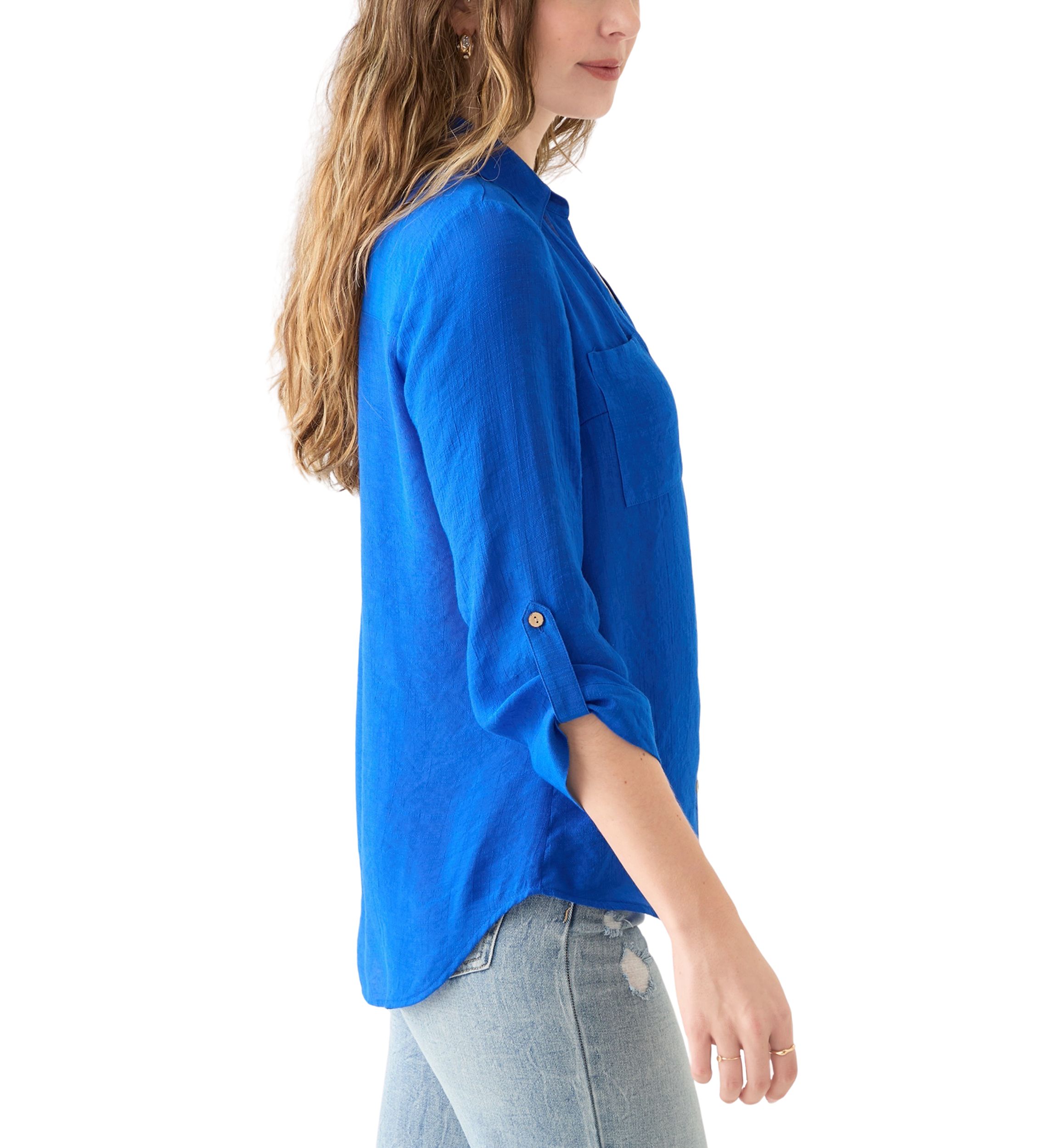 Womens 3/4 Sleeve Solid Portofino Shirt