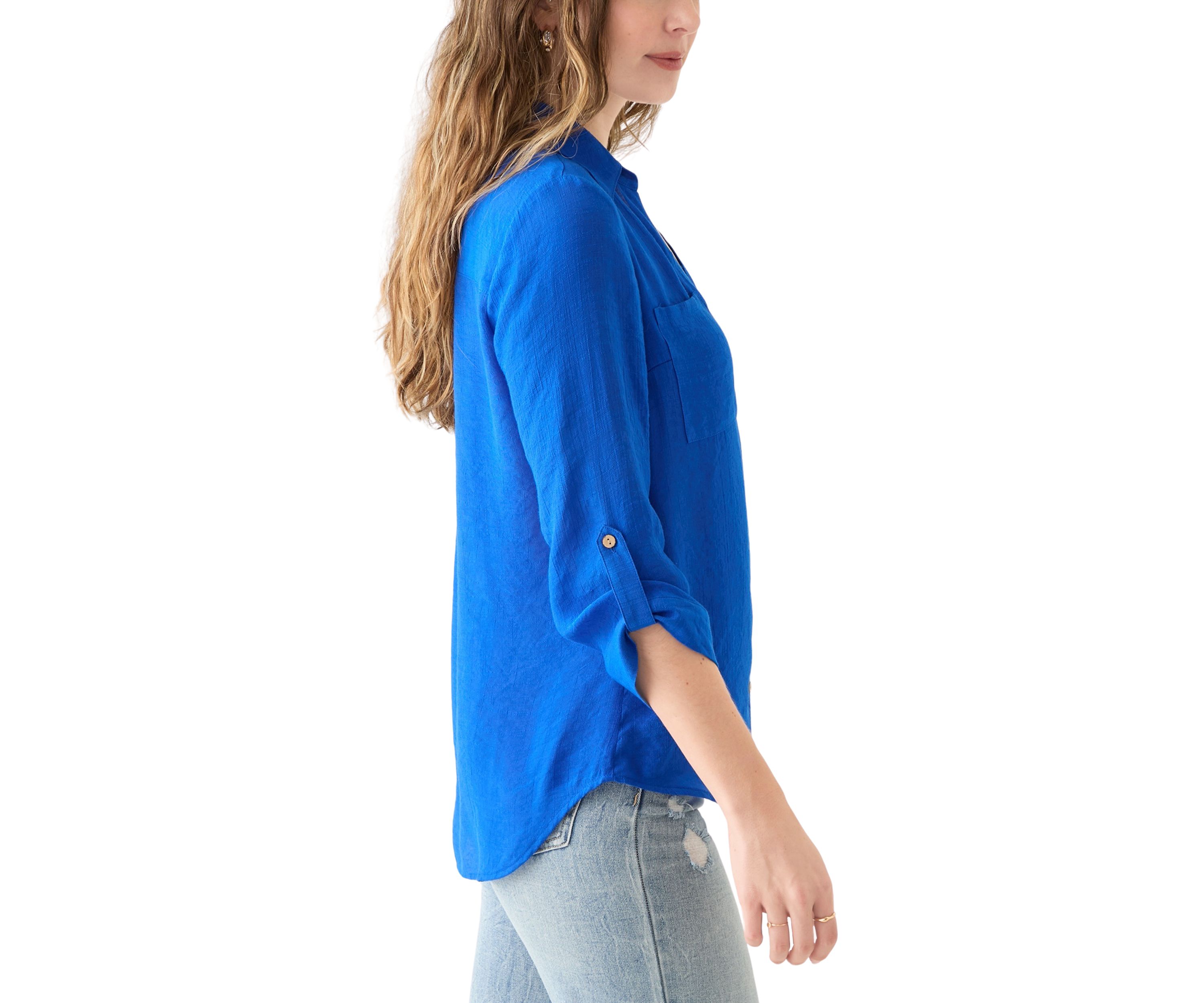 Juniors 3/4 Sleeve Solid Portofino Shirt
