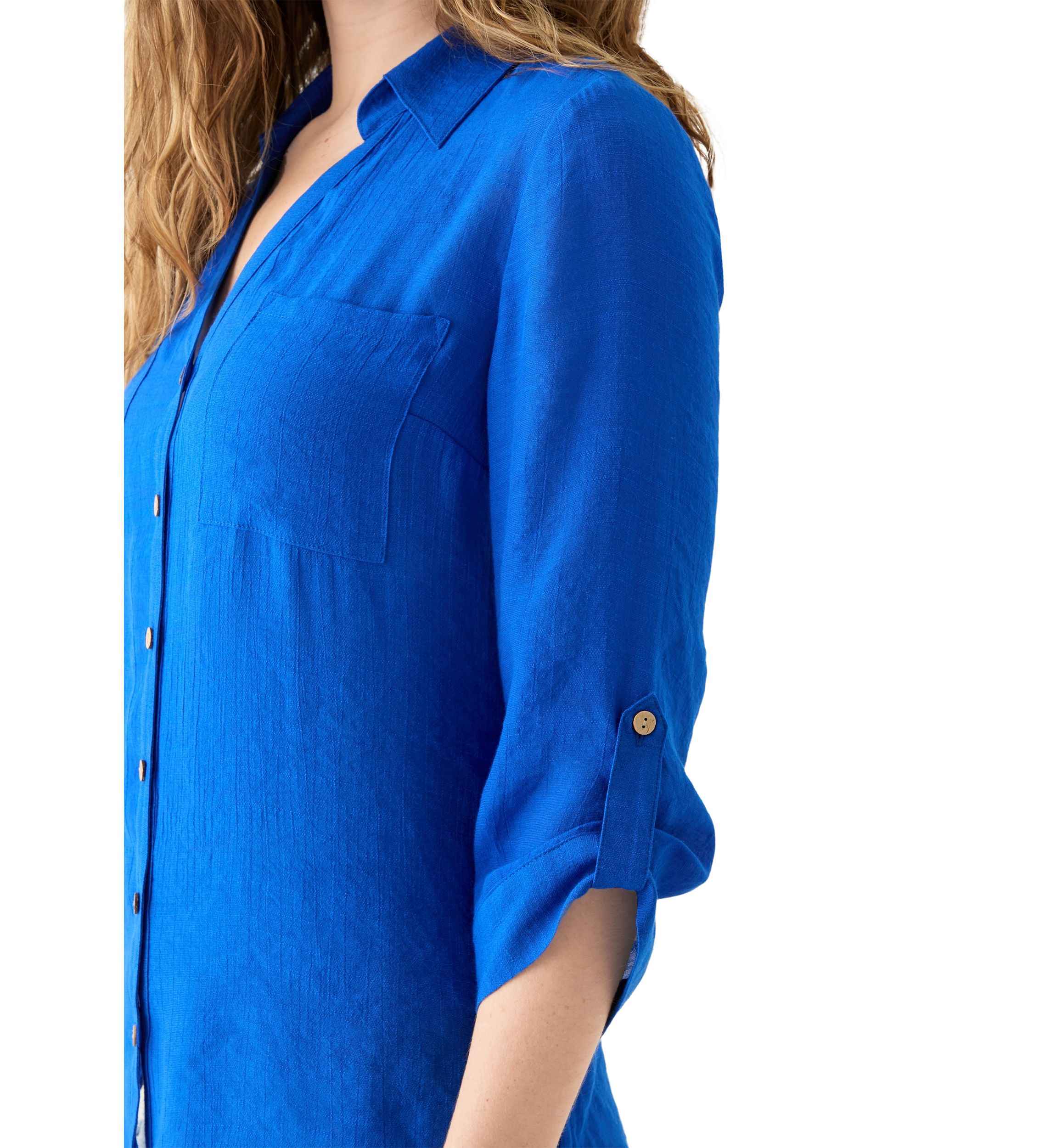 Womens 3/4 Sleeve Solid Portofino Shirt