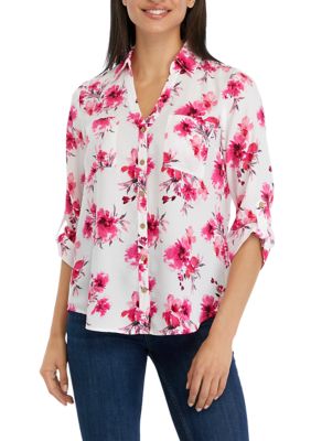 Juniors' Printed Portofino Woven Blouse