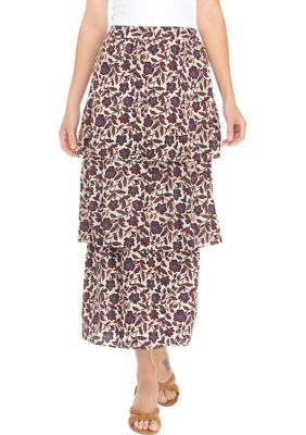 Juniors' Tiered Midi Skirt