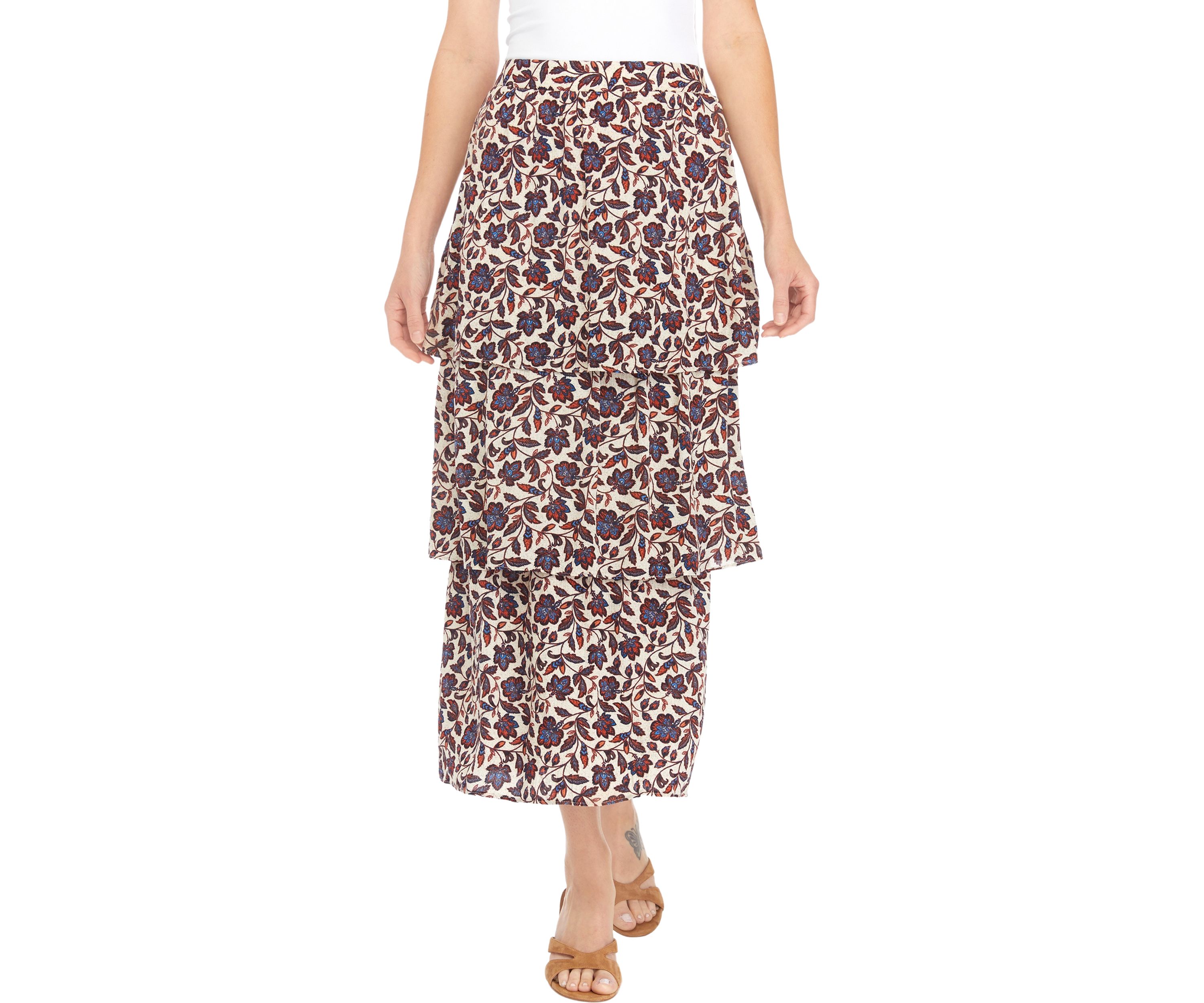 Juniors Tiered Midi Skirt 