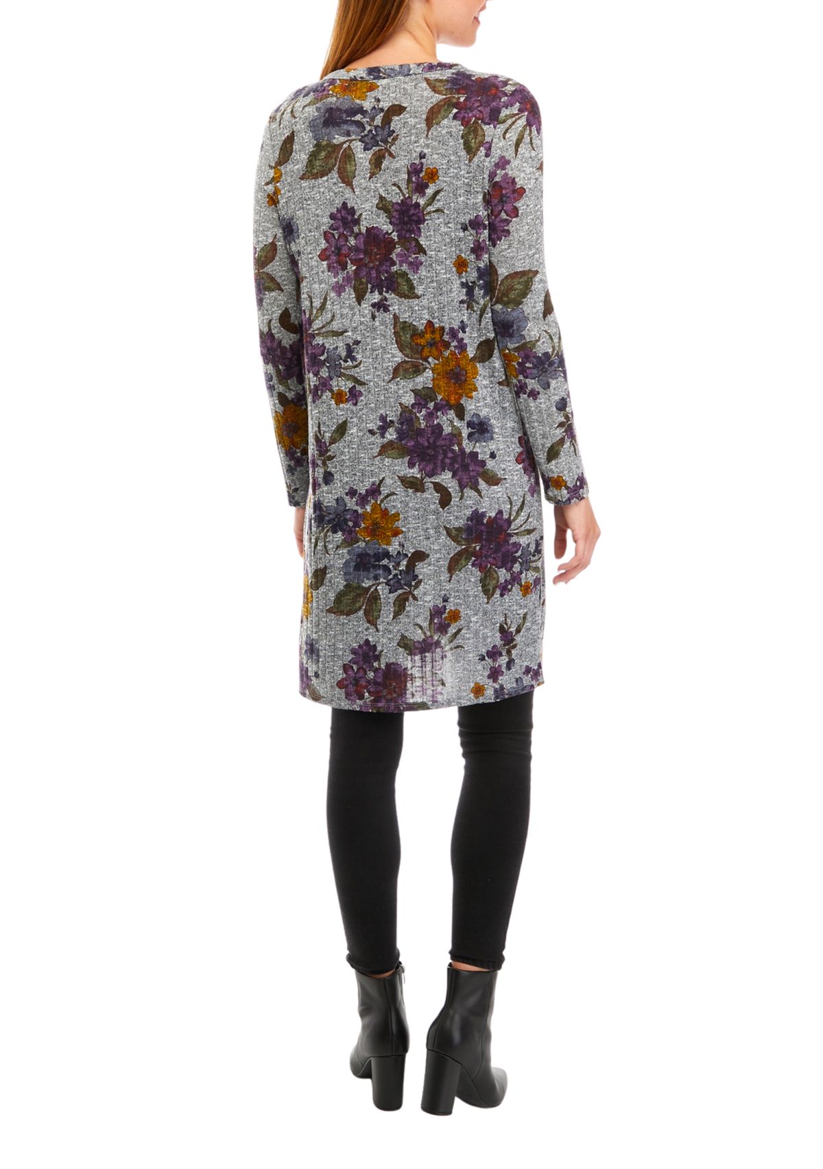 Juniors Long Sleeve Printed Duster Cardigan