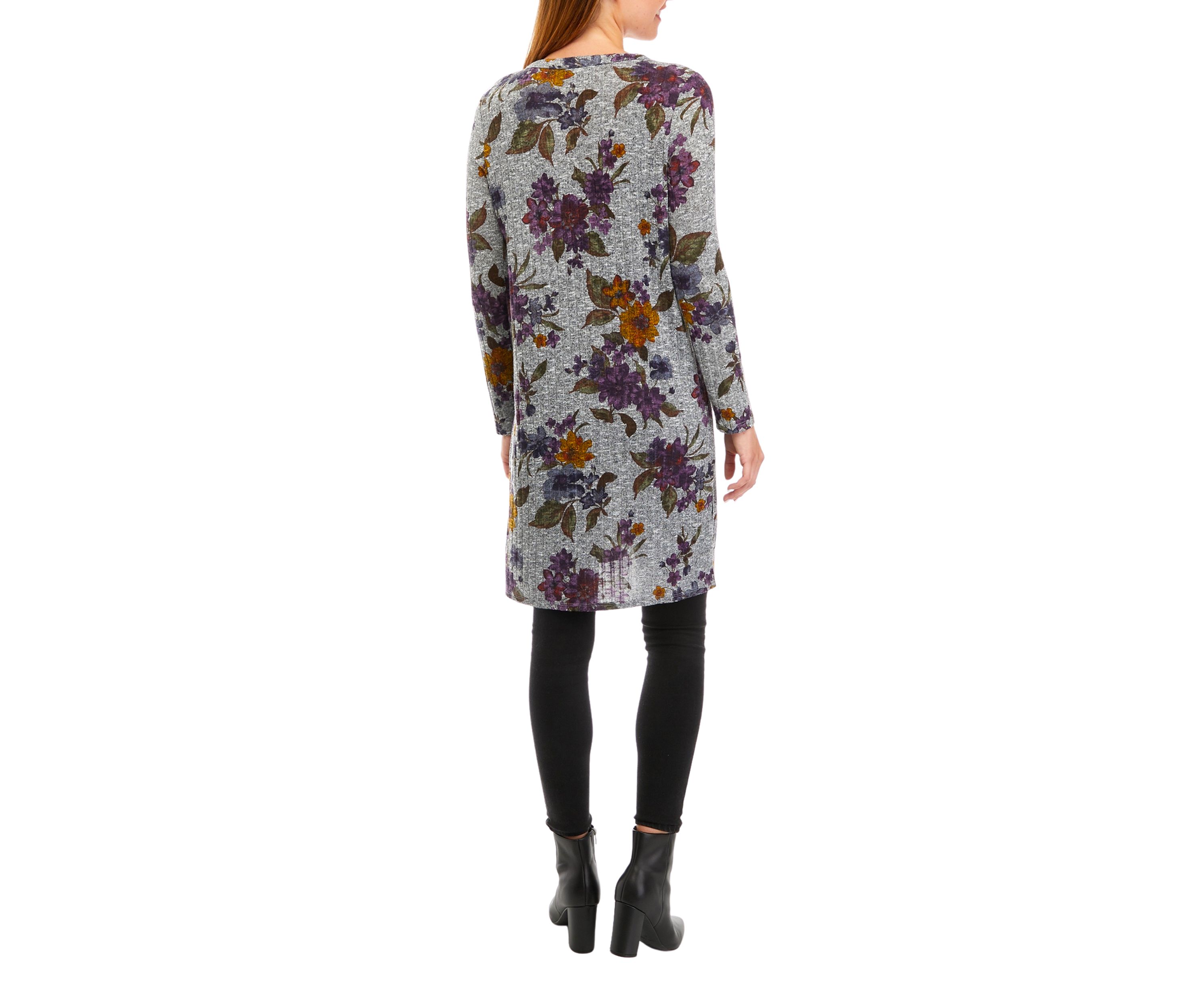Juniors Long Sleeve Printed Duster Cardigan