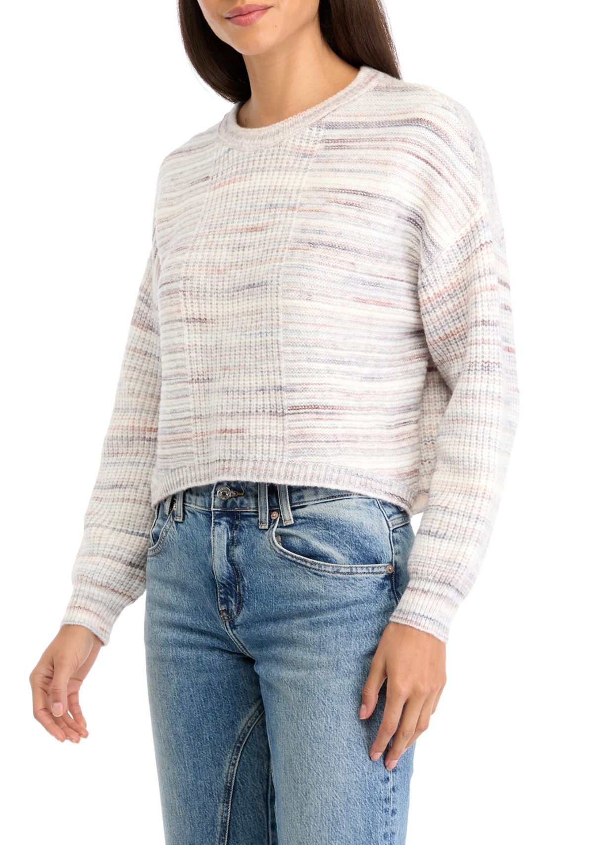 	  Womens Raglan Sleeve Printed Sweater 
