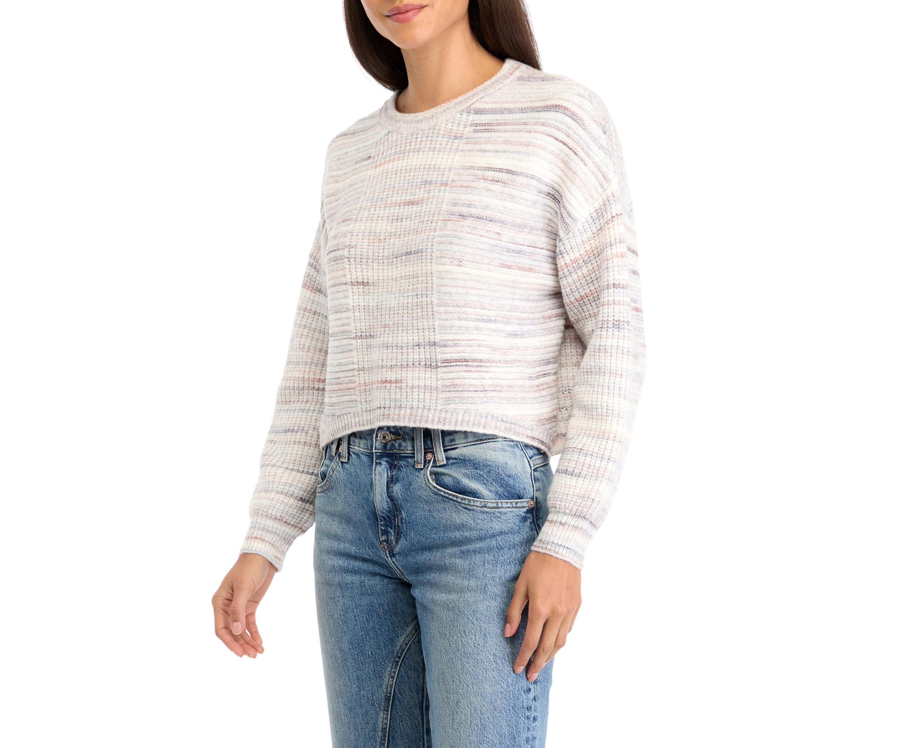 	  Womens Raglan Sleeve Printed Sweater 
