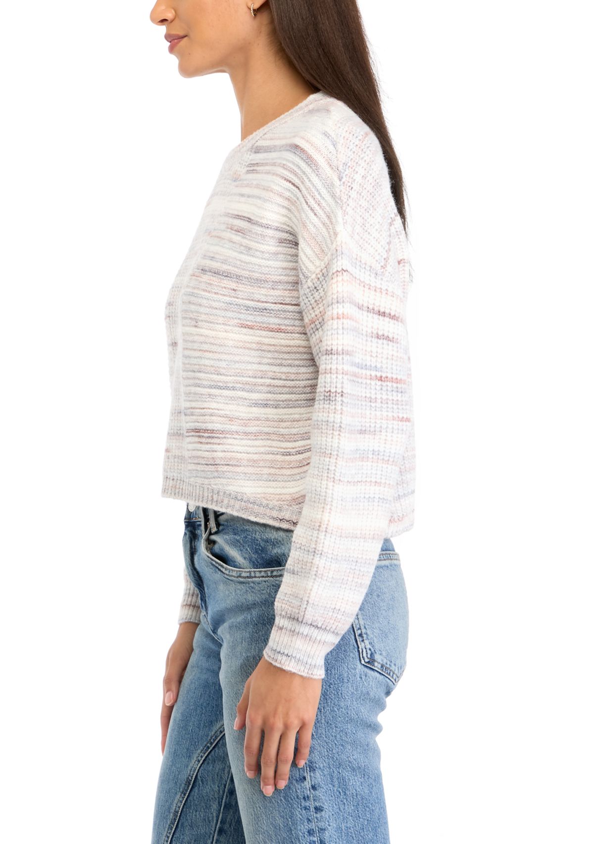 	  Womens Raglan Sleeve Printed Sweater 
