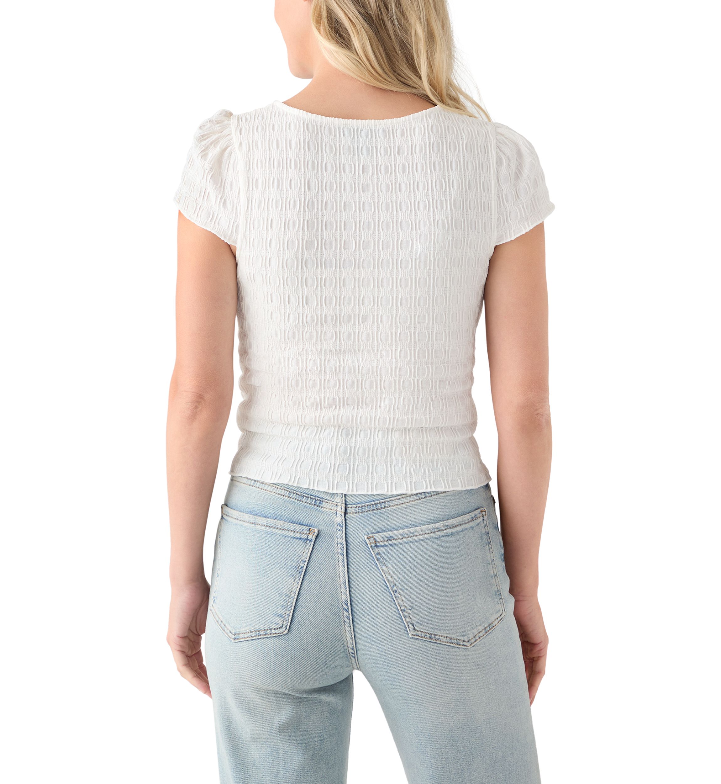 Womens Lace V-Neck Knit Top