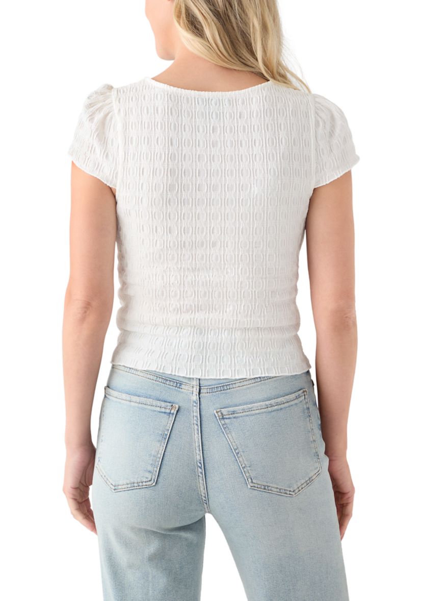 Womens Lace V-Neck Knit Top