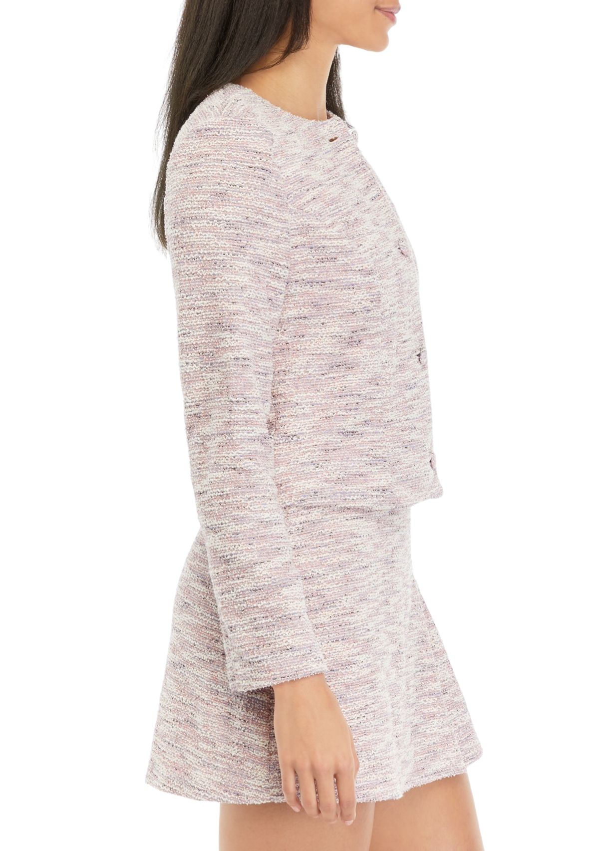 Juniors Tweed Cropped Blazer