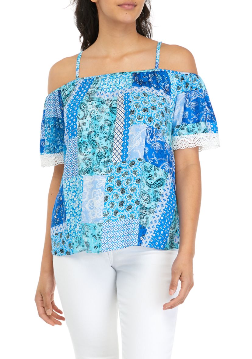 Juniors Convertible Tie Front Top