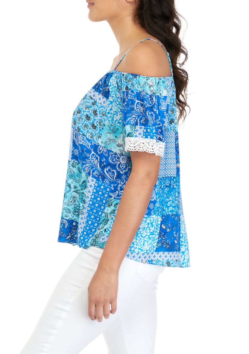 Juniors Convertible Tie Front Top