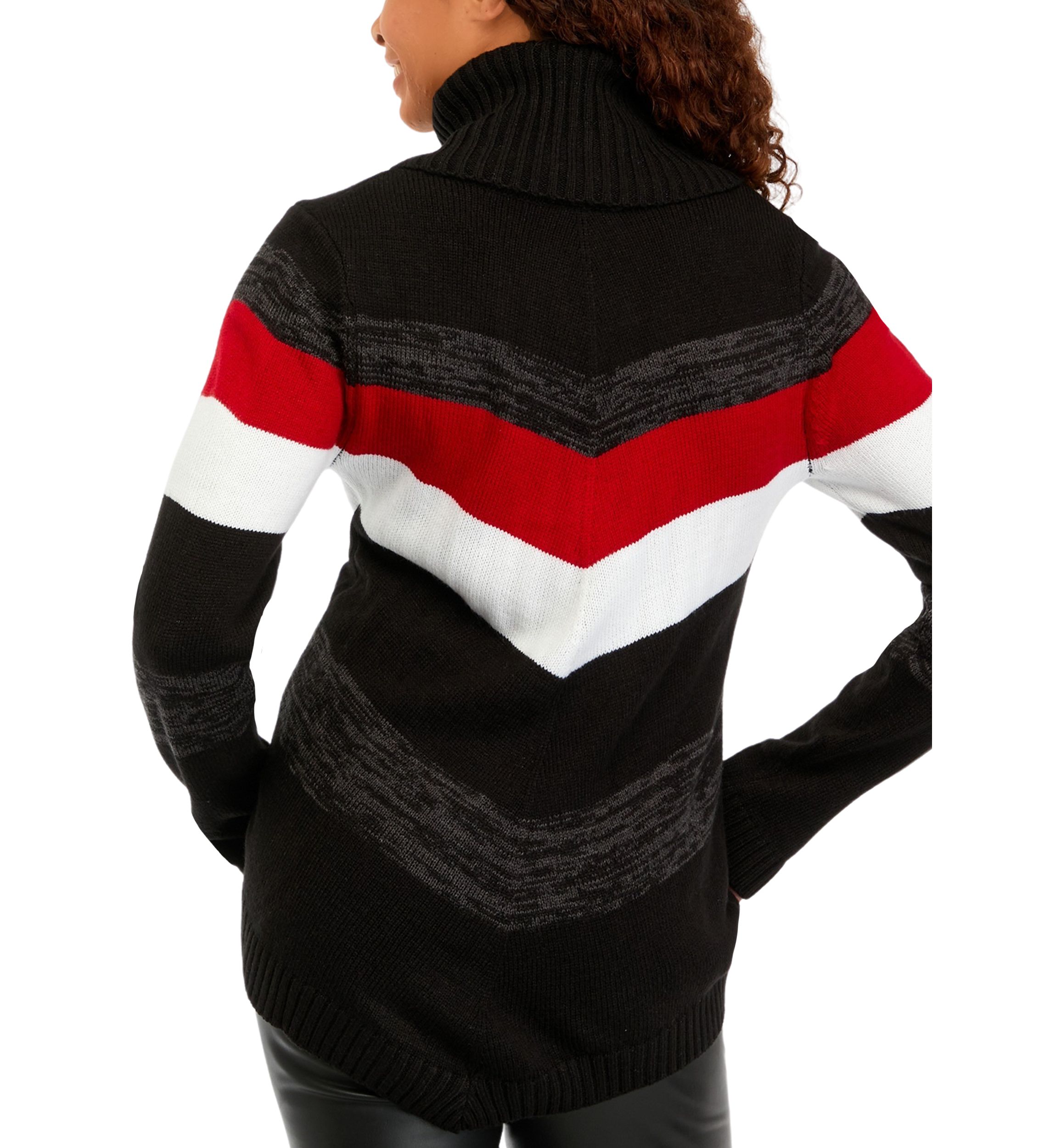 Juniors Cowl Neck Chevron Sweater