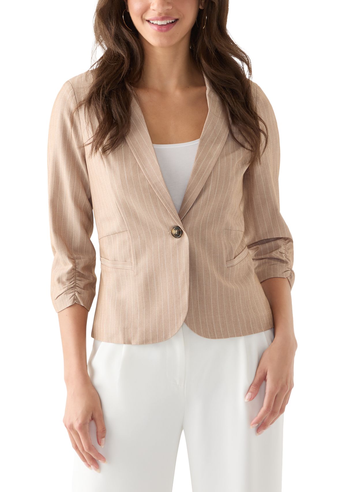 Womens Pinstripe Blazer