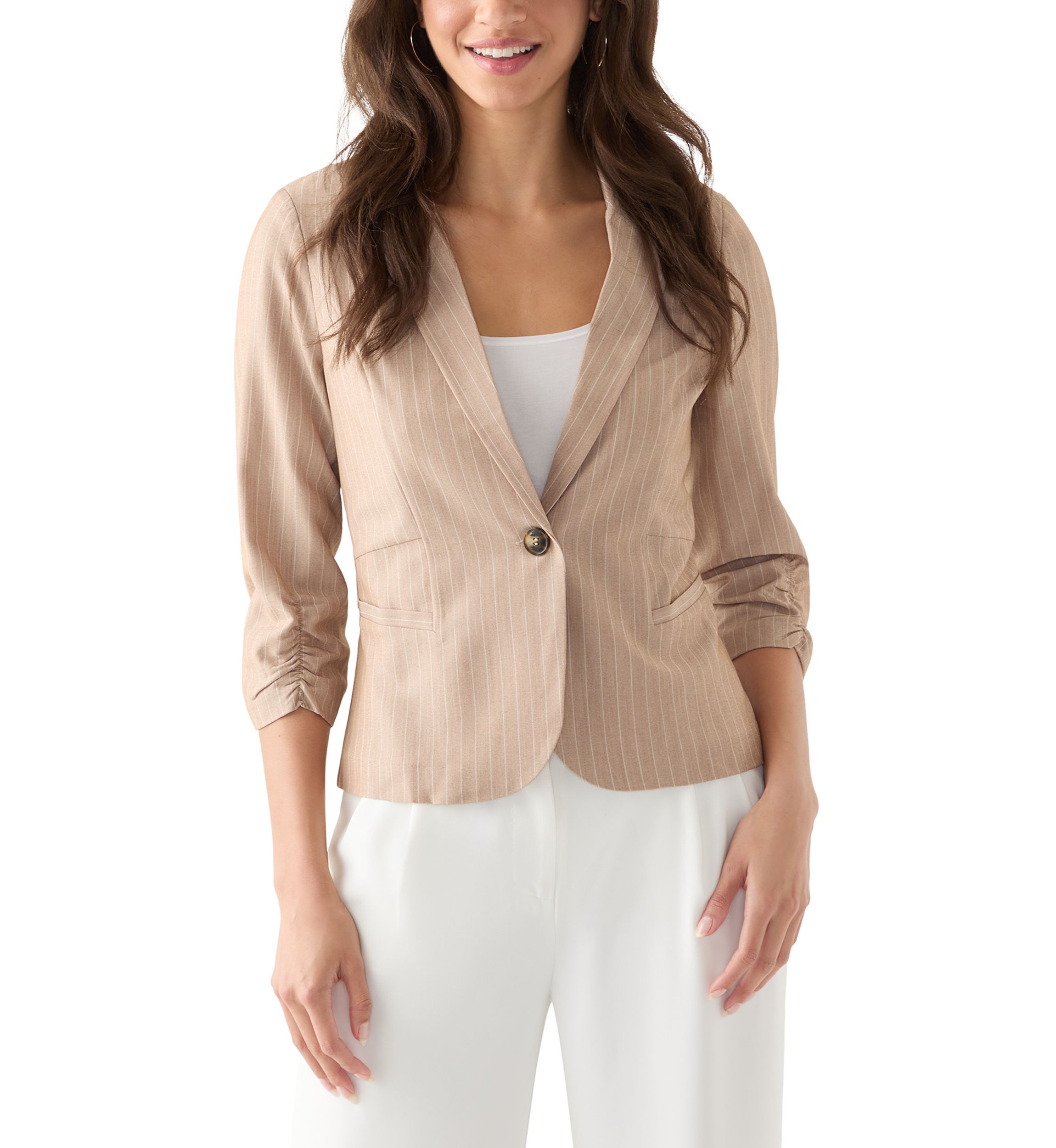 Womens Pinstripe Blazer