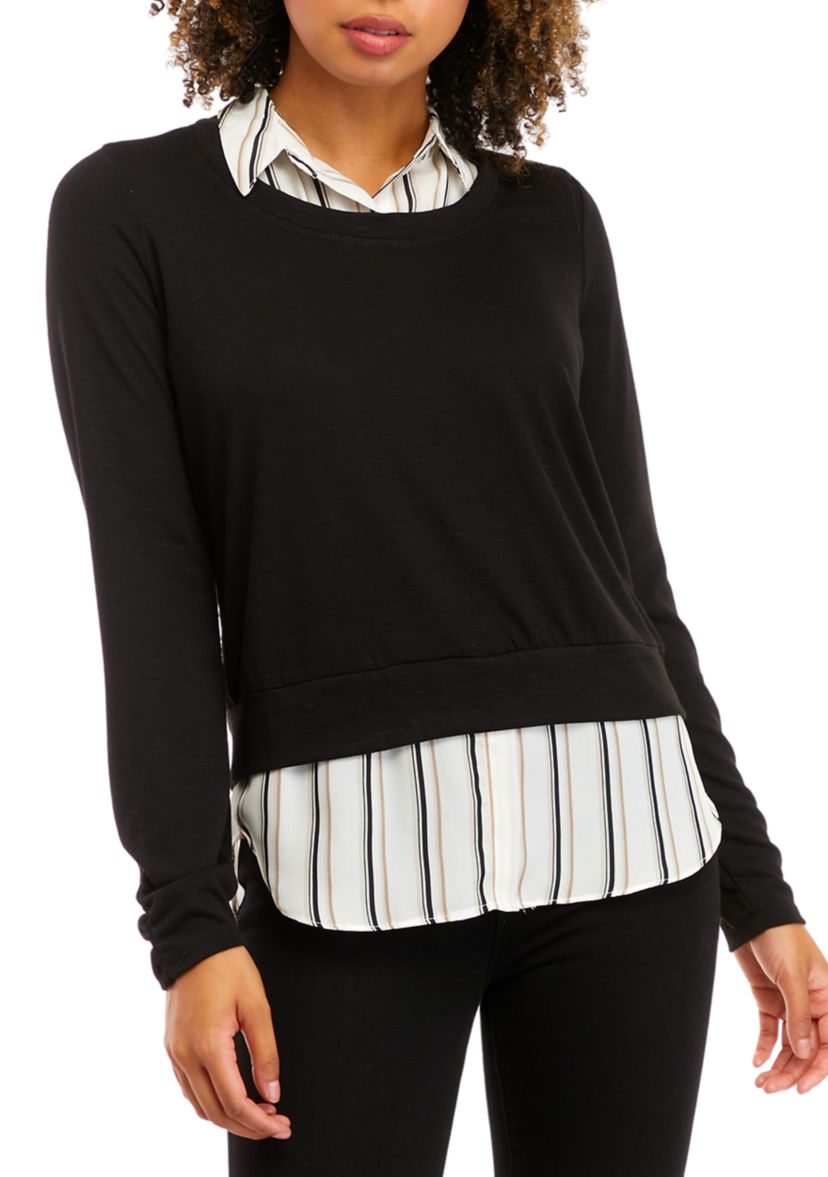 Juniors Striped Shirt Set