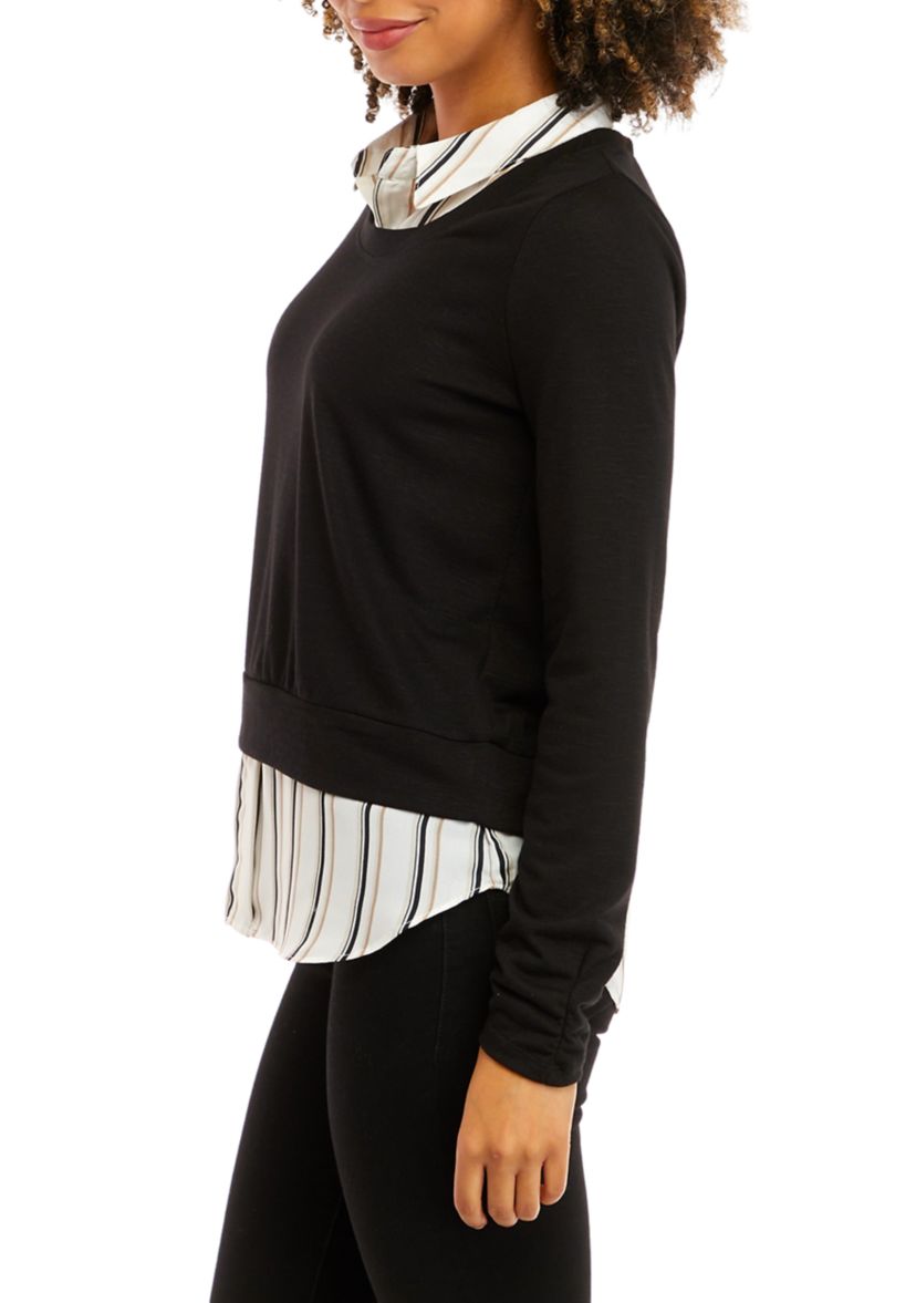 Juniors Striped Shirt Set