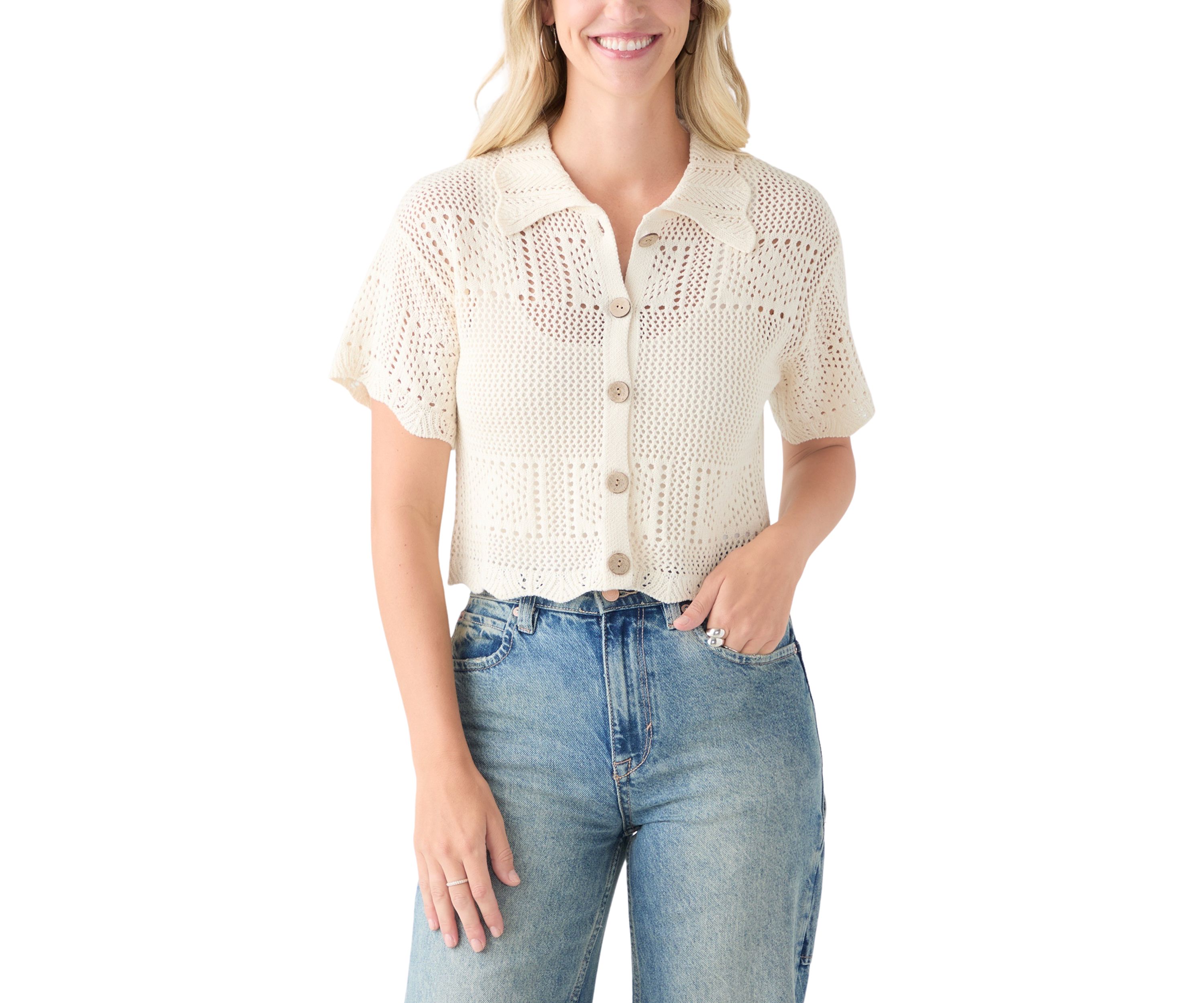 Short Sleeve Button Up Cardigan