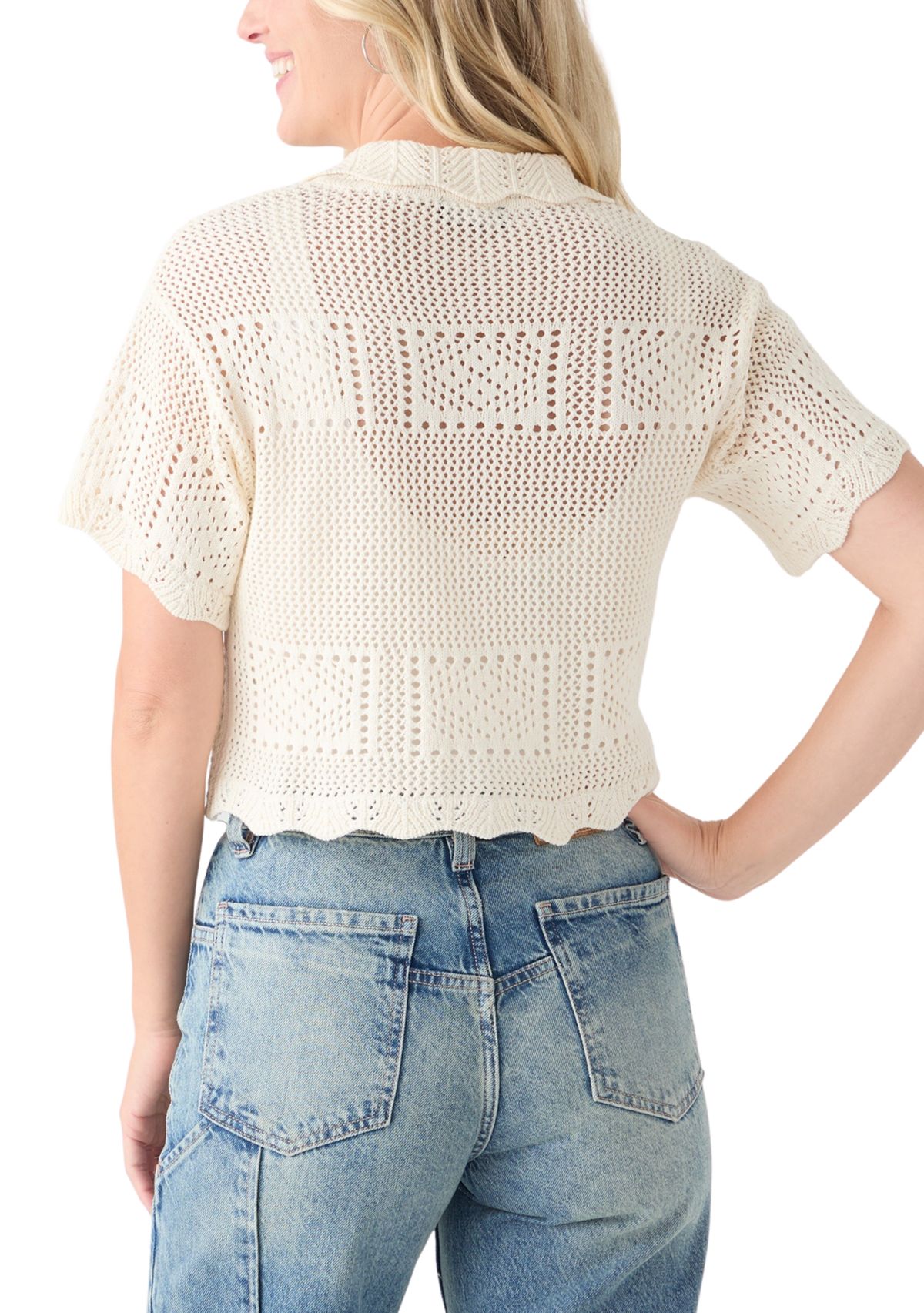 Short Sleeve Button Up Cardigan