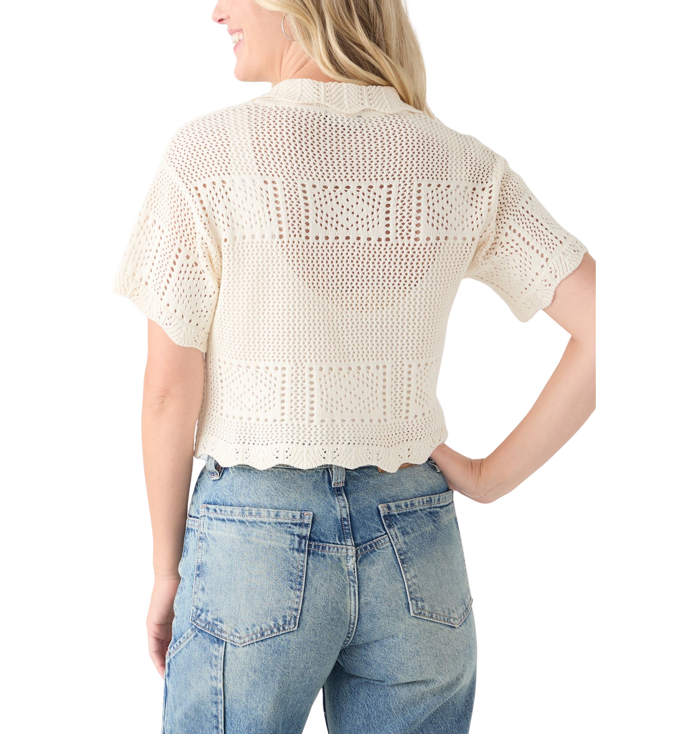 Short Sleeve Button Up Cardigan