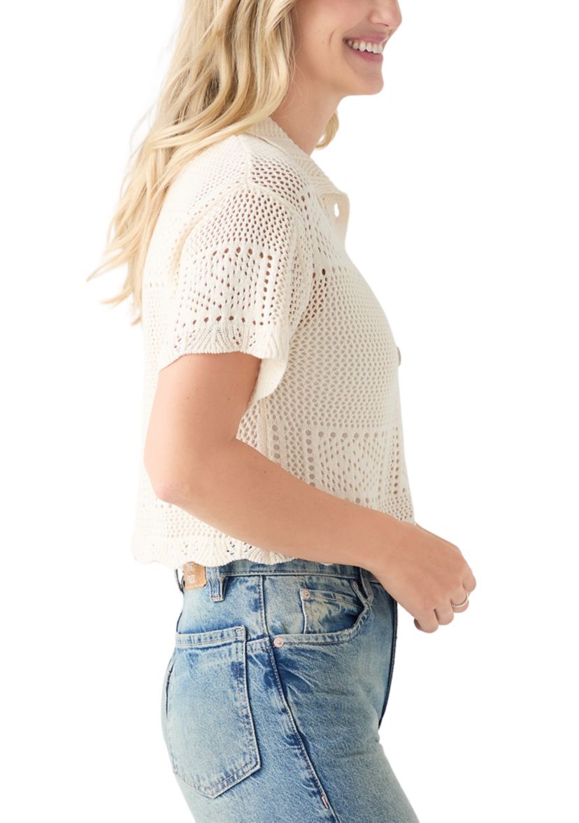 Short Sleeve Button Up Cardigan