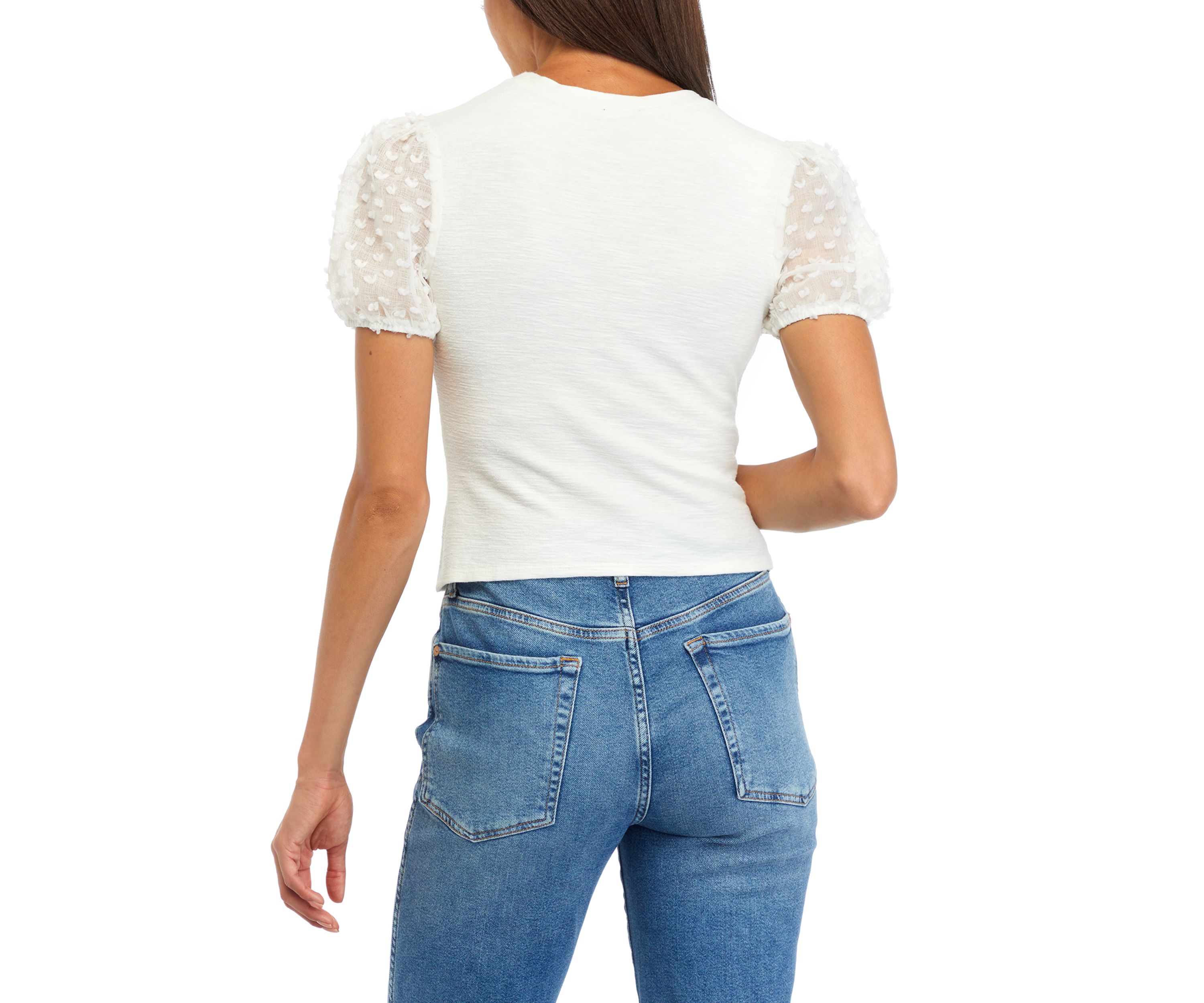 Woven Puff Sleeve Top 