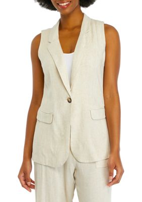 Women's Oversized Linen Vest