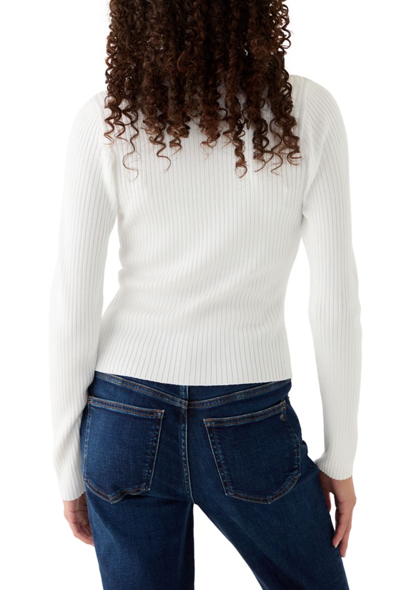 Womens Long Sleeve Bow Tied Knit Top