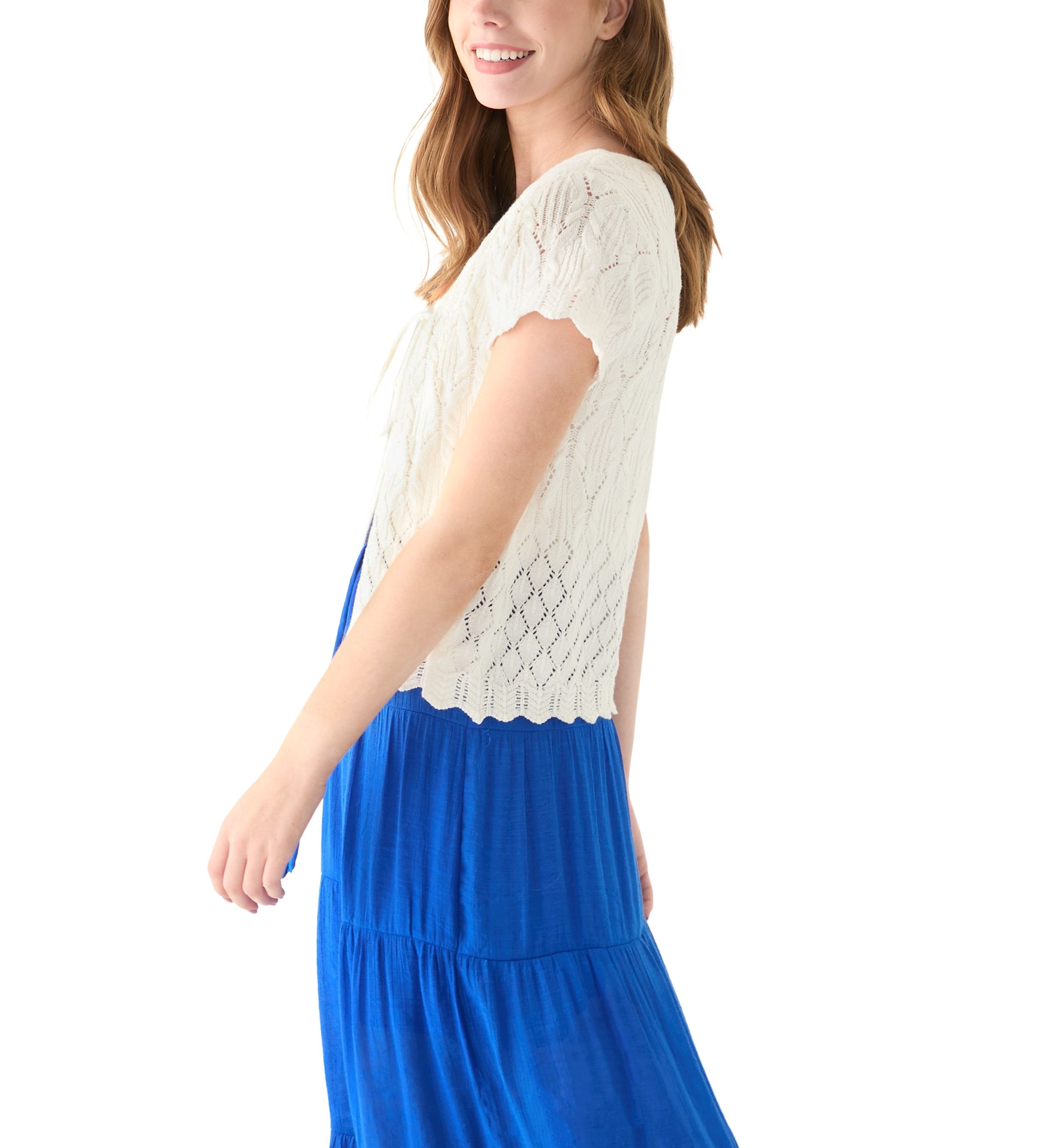 Womens  Crochet Knit Cardigan