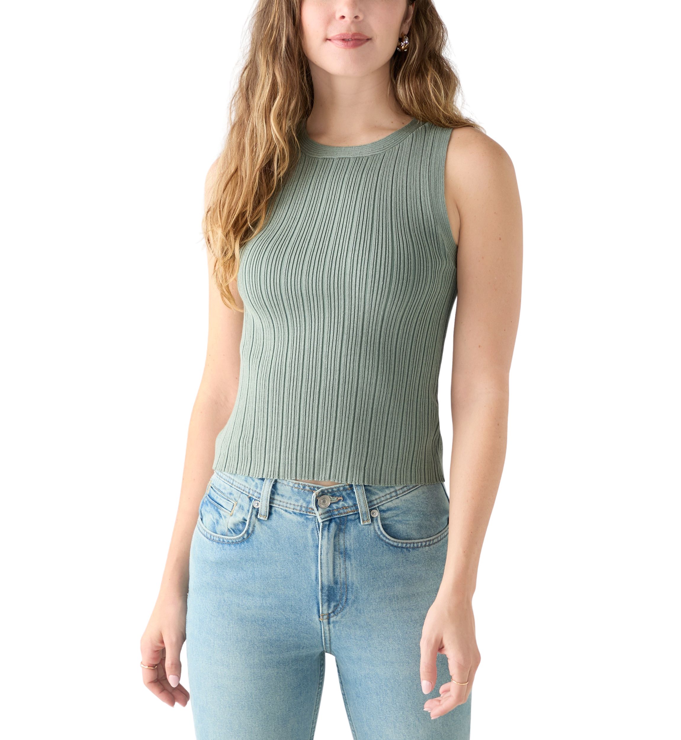 Juniors Sleeveless Ribbed Knit Top