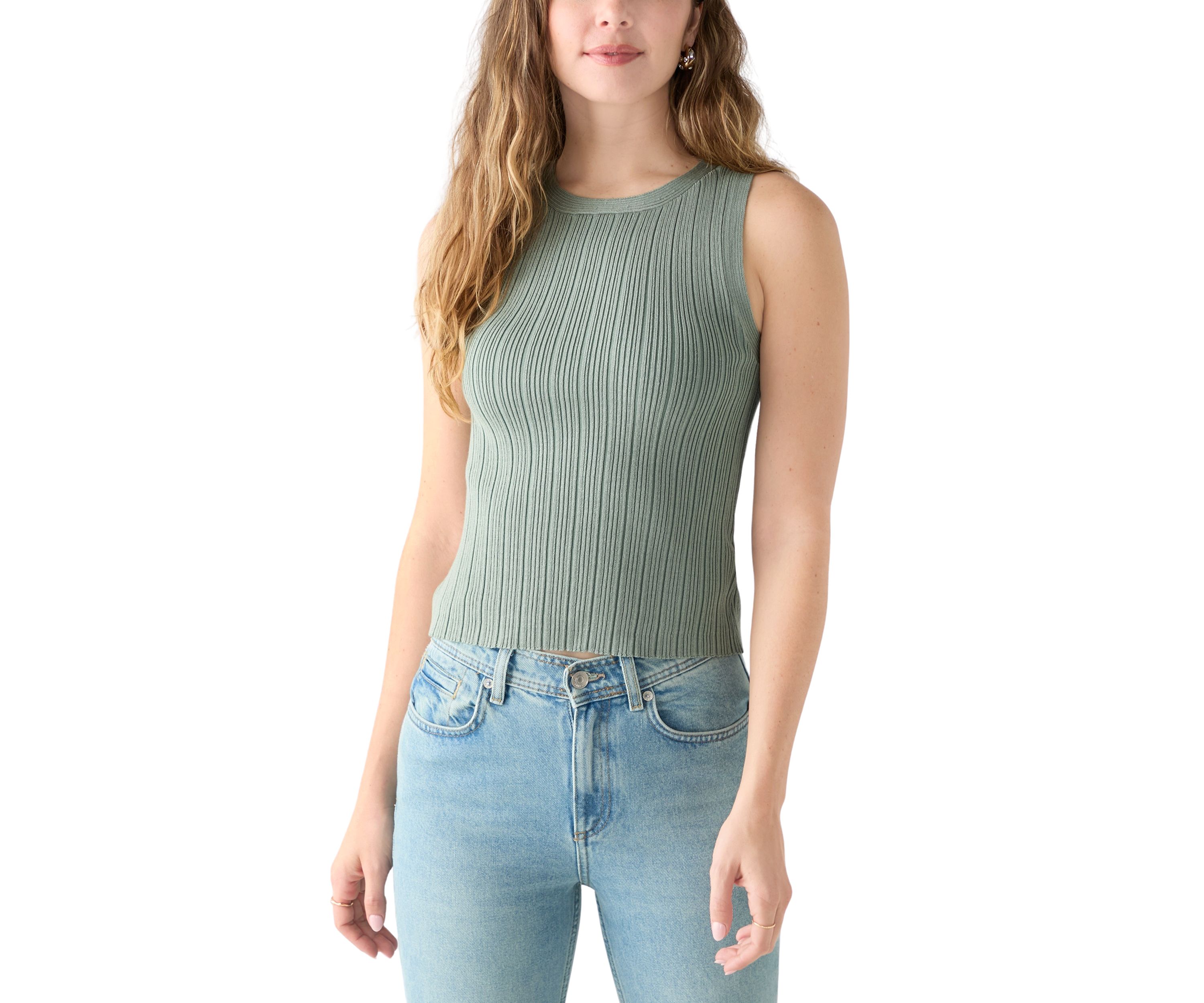 Juniors Sleeveless Ribbed Knit Top