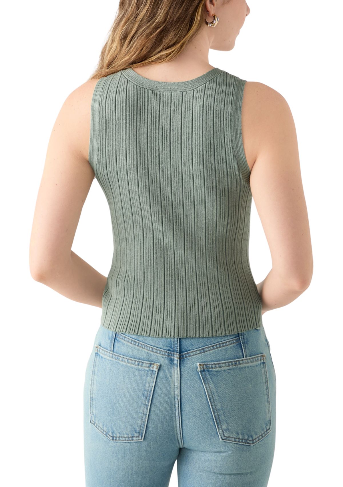Juniors Sleeveless Ribbed Knit Top