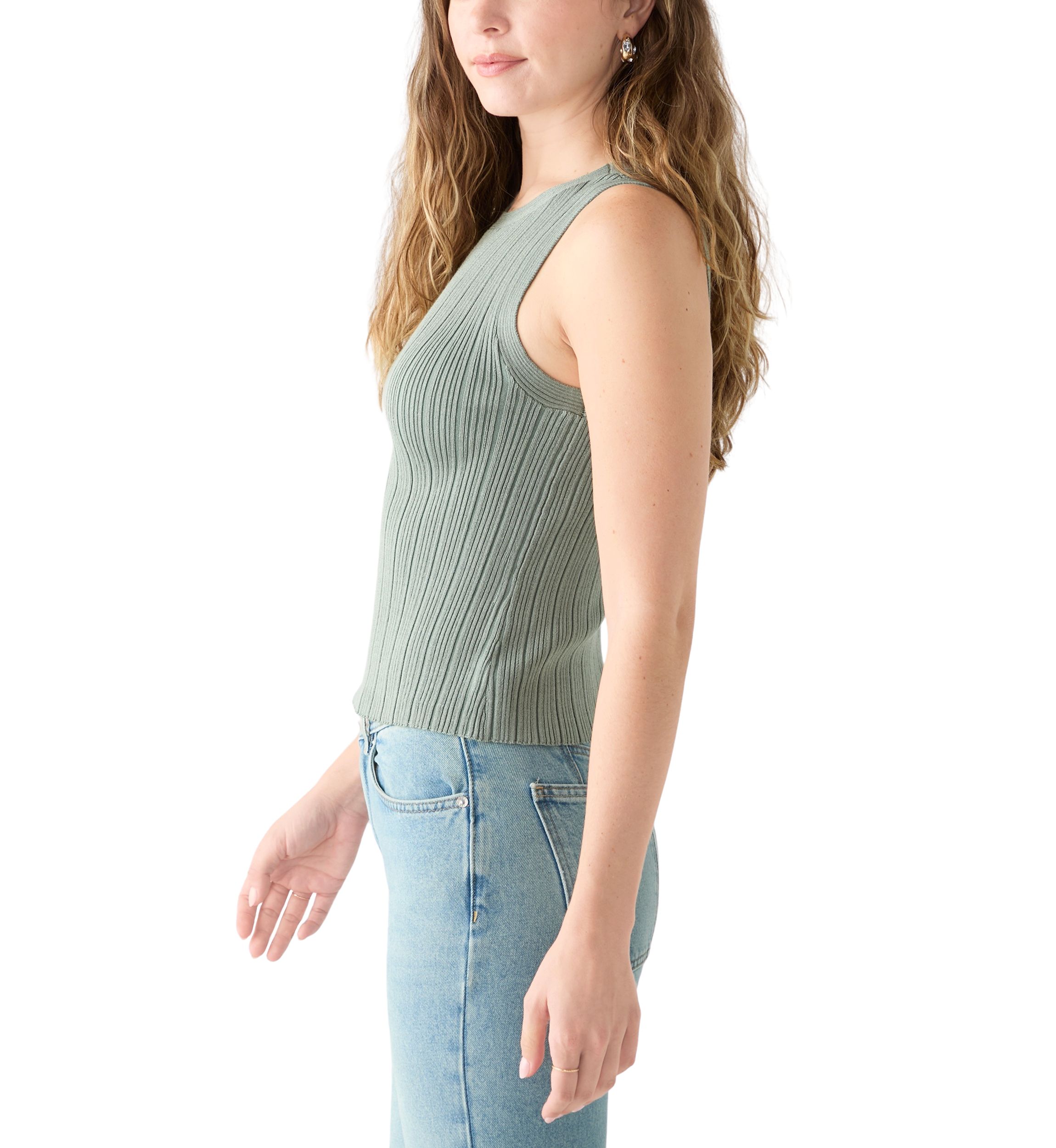 Juniors Sleeveless Ribbed Knit Top