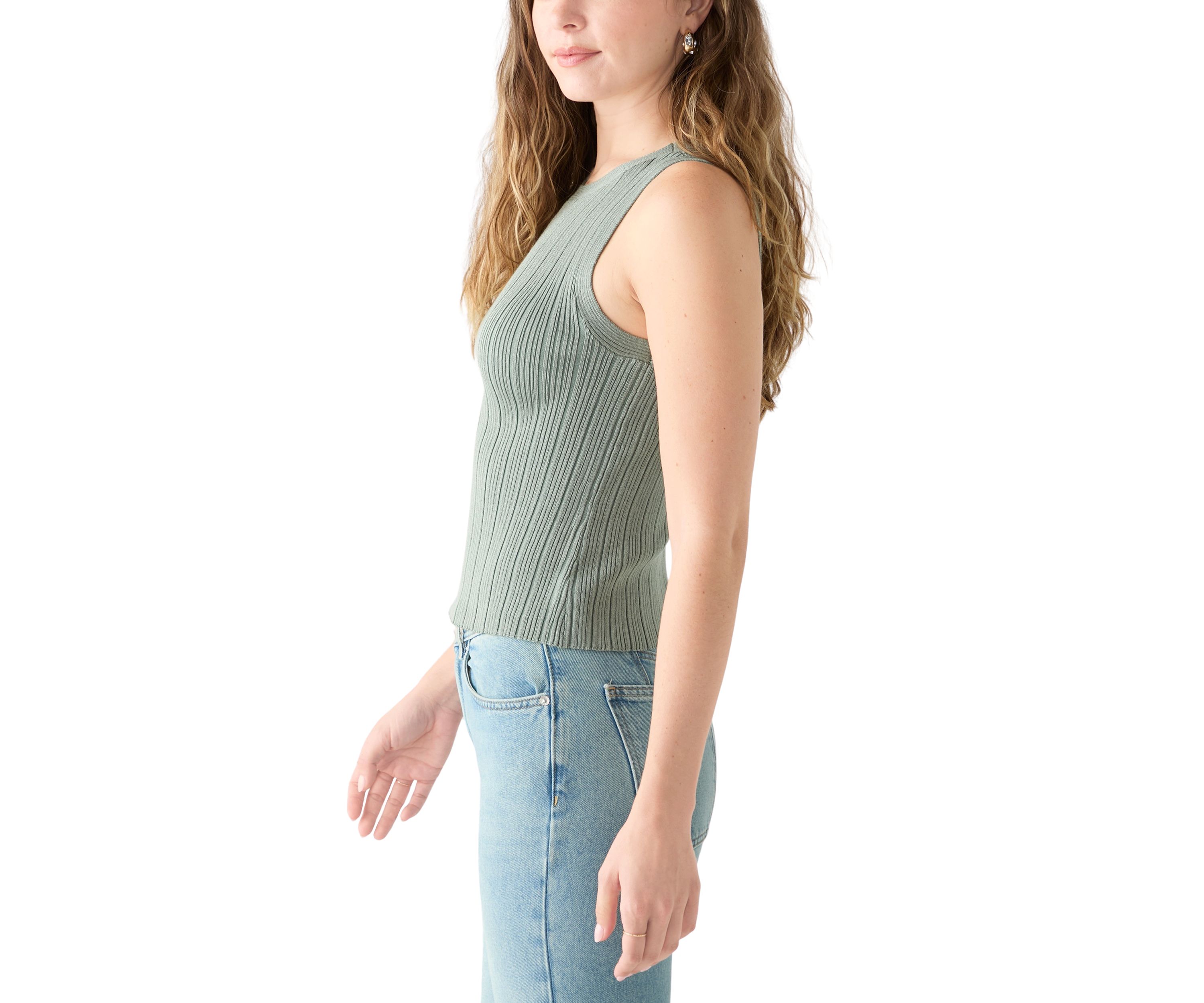 Juniors Sleeveless Ribbed Knit Top