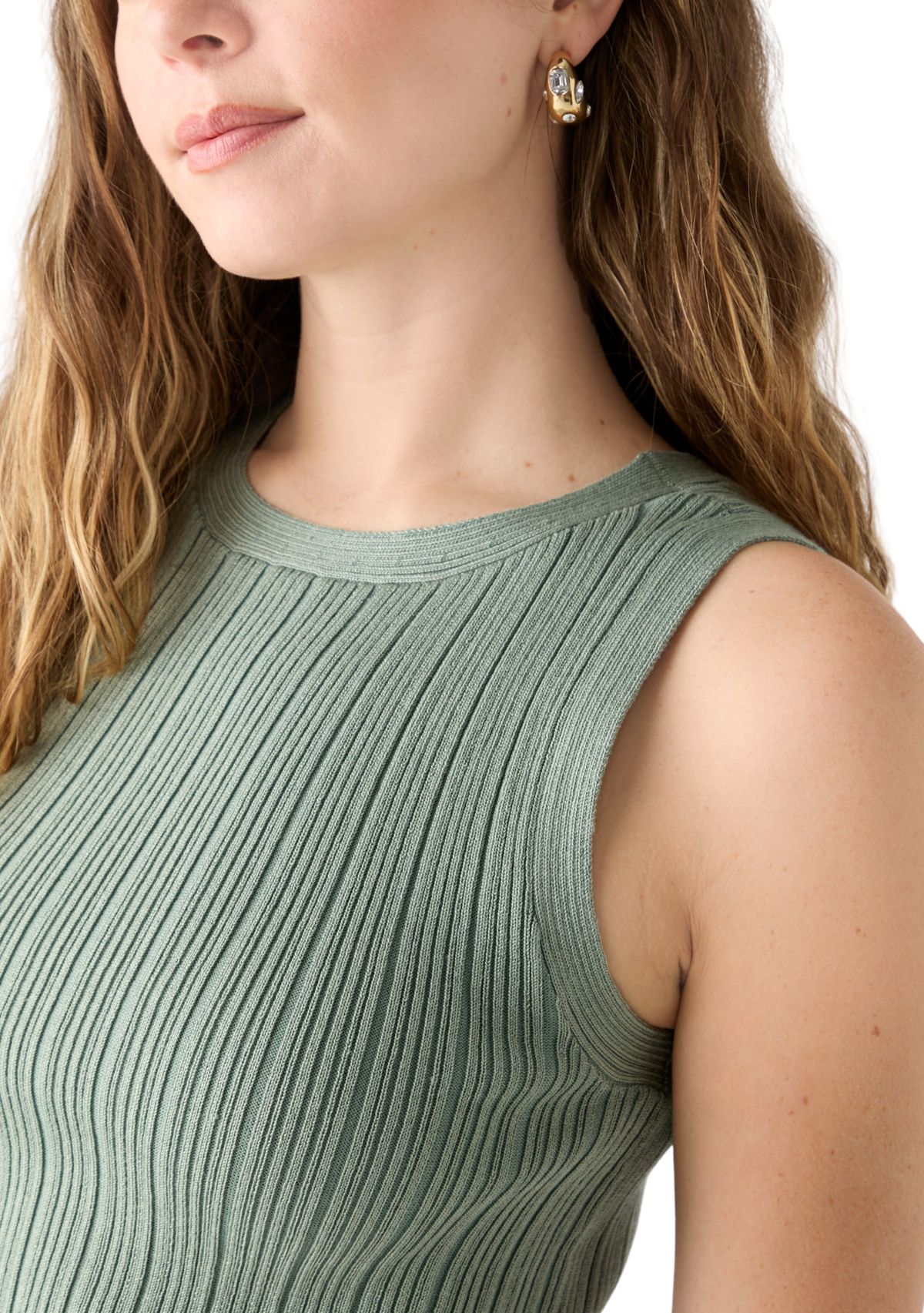 Juniors Sleeveless Ribbed Knit Top