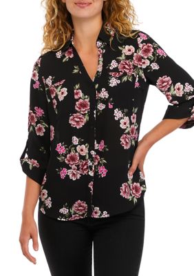 A. Byer Juniors' Printed Button Down Blouse | belk