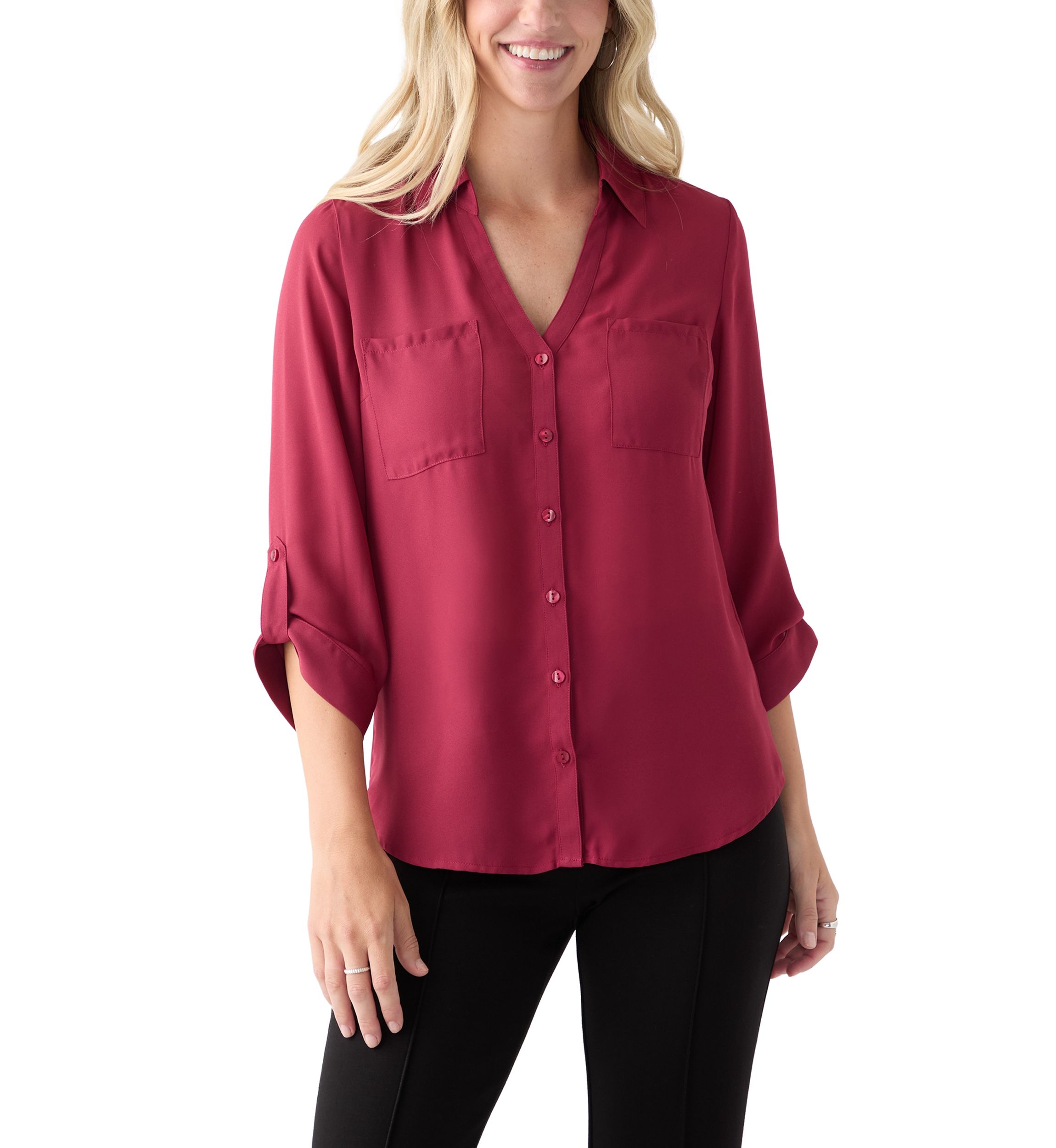 Womens Roll-Tab Portifino Button-Down Top