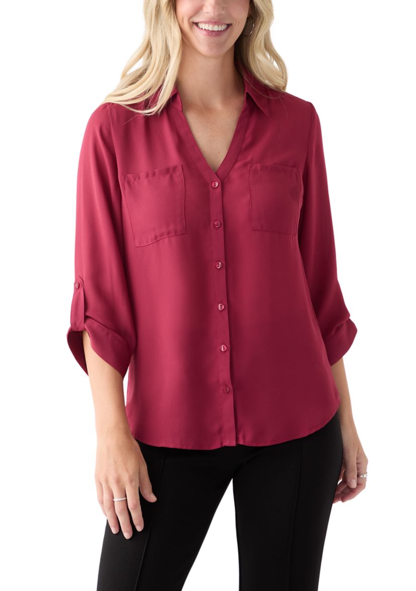 Womens Roll-Tab Portifino Button-Down Top