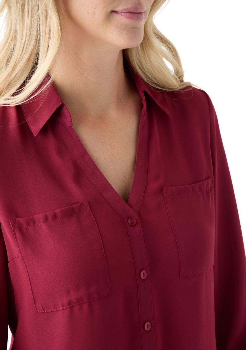 Womens Roll-Tab Portifino Button-Down Top