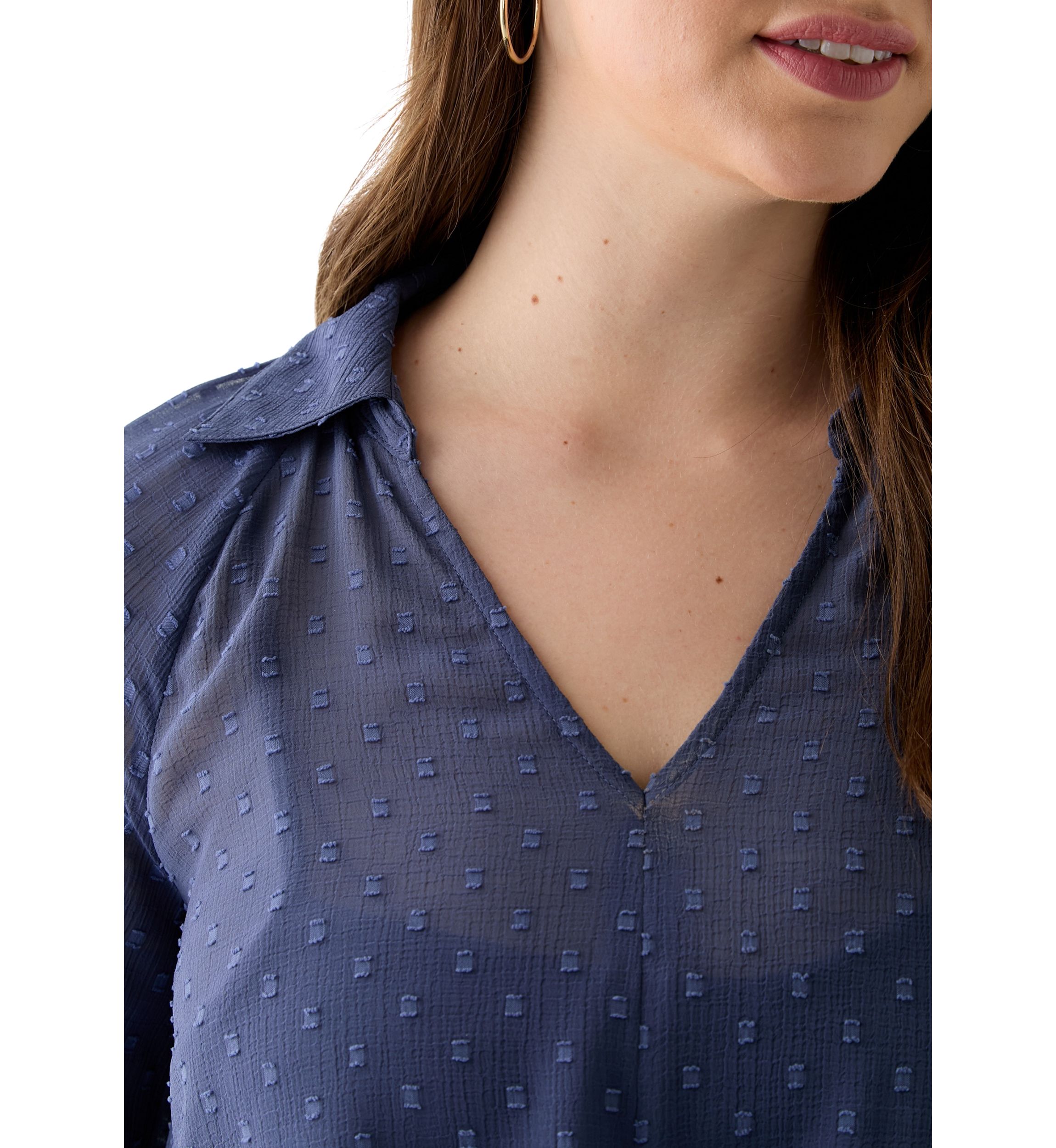 Juniors Clip Dot Woven Top