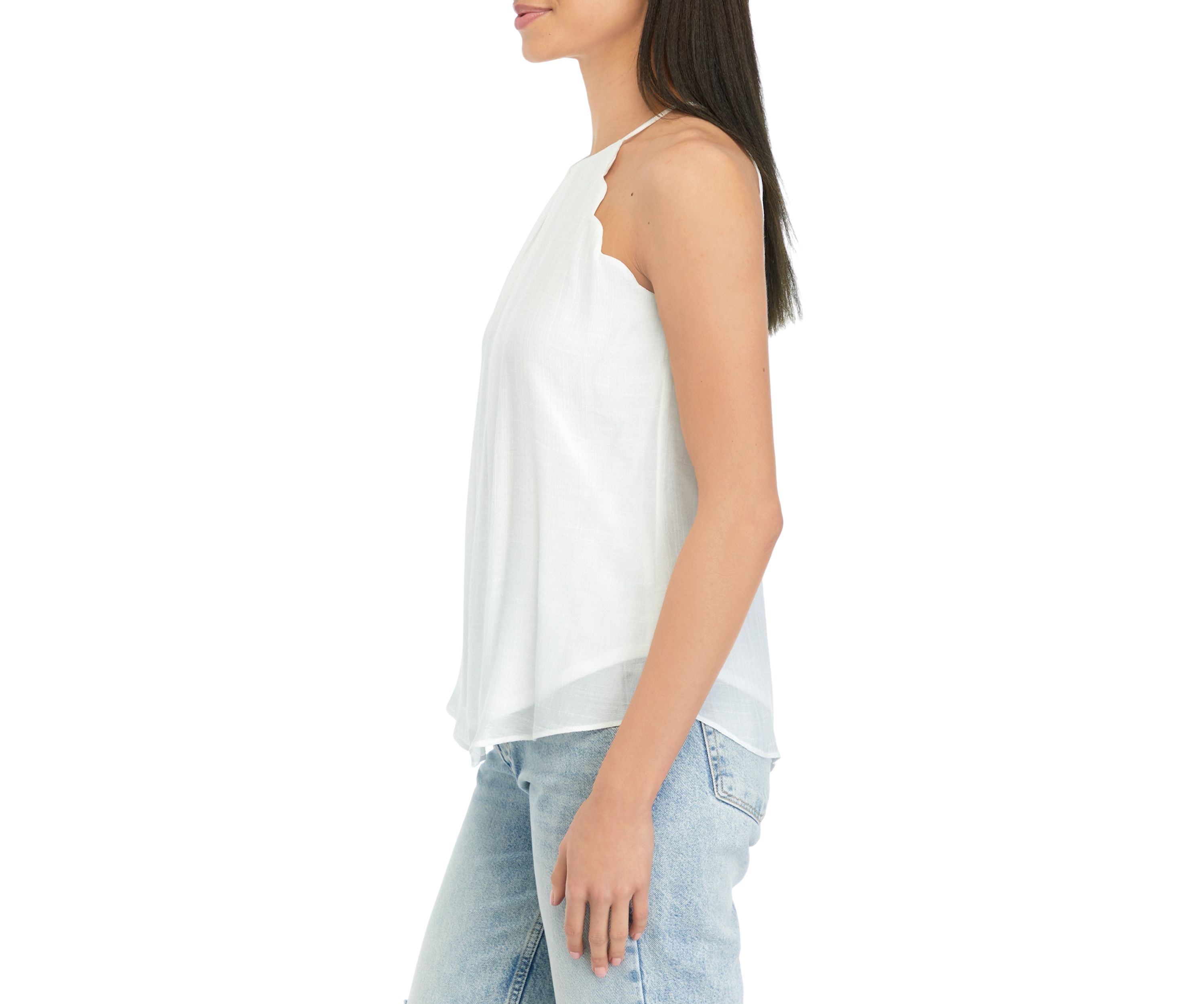 Juniors Scallop Easy Tank Top