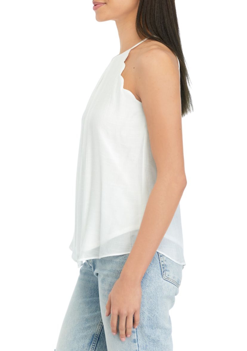 Juniors Scallop Easy Tank Top