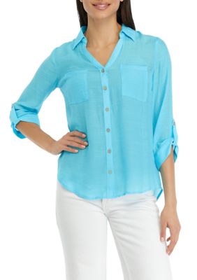 Juniors' Portofino Woven Blouse