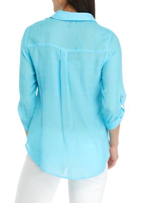 Juniors' Portofino Woven Blouse