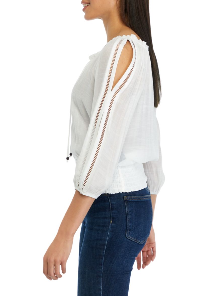 Juniors Smocked Peasant Top