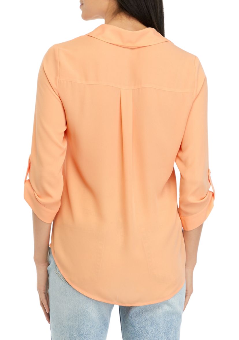 Juniors Portofino Button Down Top